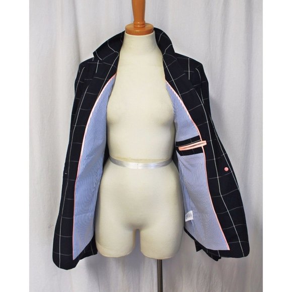 J. Crew Factory Navy Plaid Blazer - Picture 3 of 4